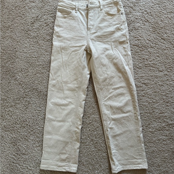 Easy Clothes Women's Cream Straight Leg Jeans - Picture 7 of 9